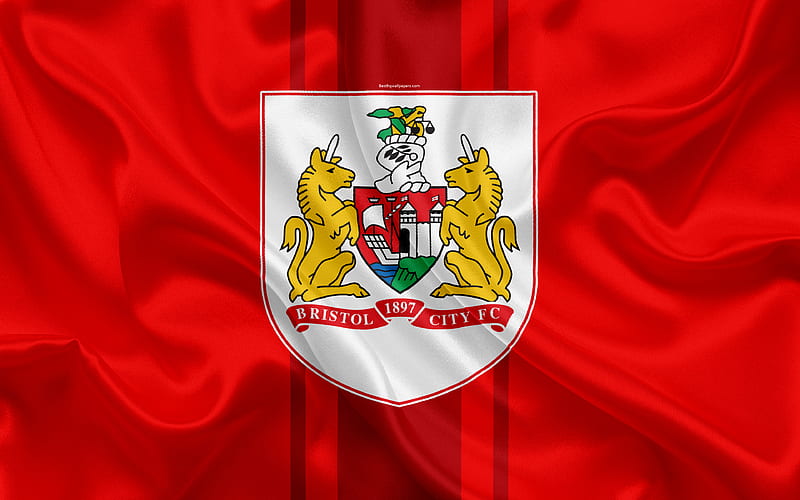 Bristol City FC, silk flag, emblem, logo Bristol, England, UK, English football club, Football League Championship, Second League, football, HD wallpaper