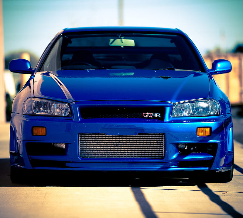  Nissan Skyline, azul, coche, Fondo de pantalla HD
