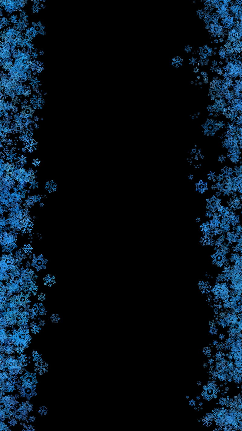 snowflake edges, christmas black, flake, snow, winter, HD phone wallpaper
