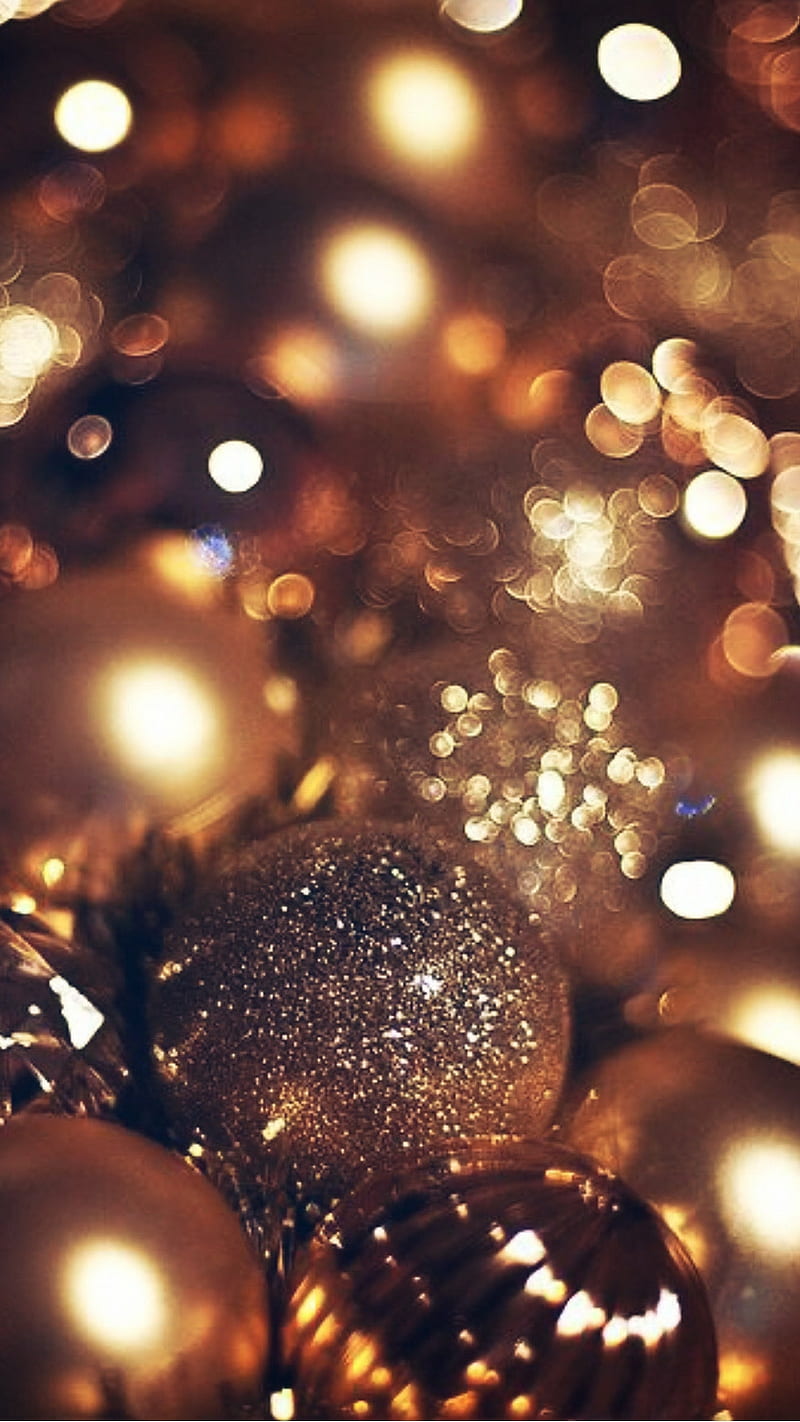 Gold Christmas , christmas, decoration, festive, gold, holiday, season, HD phone wallpaper