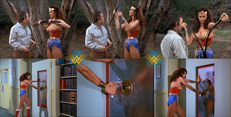 Wonder Woman Destroys a Rifle and Breaks Into a Safe, Wonder Woman Bends Rifle, rifle, WW, Wonder Woman, safe, Lynda Carter, Breaking Into Safe, HD wallpaper