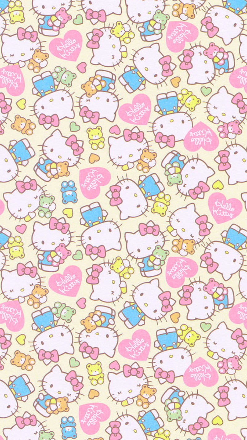 Hello Kitty, blue, cute, pink, HD phone wallpaper