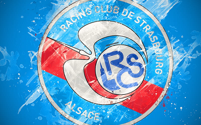 RC Strasbourg Alsace geometric art, French football club, creative art,  blue logo, HD wallpaper, Peakpx