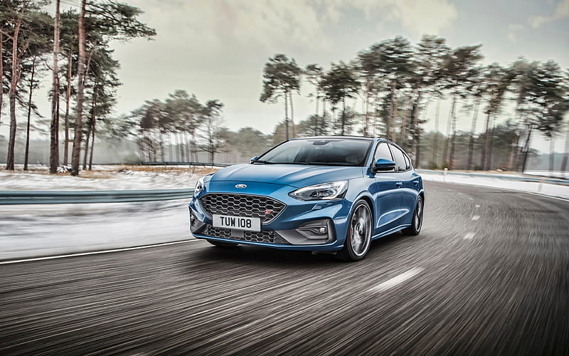 Ford Focus ST, road, 2019 cars, motion blur, NEW Focus ST, 2019 Ford Focus ST, Ford, HD wallpaper