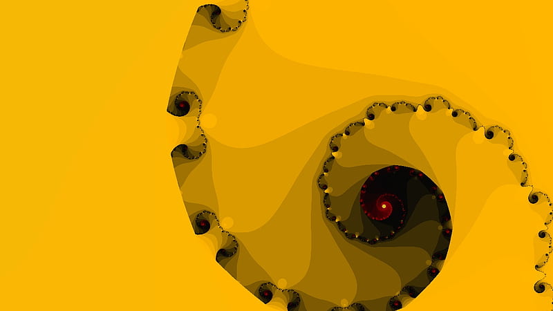 Yellow wave-spiral, yellow ochre, 3D, spiral, simple, abstract, minimalistic, wave, HD wallpaper