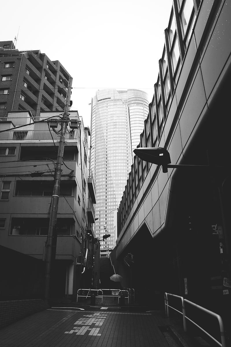 city, buildings, bw, architecture, urban, HD phone wallpaper