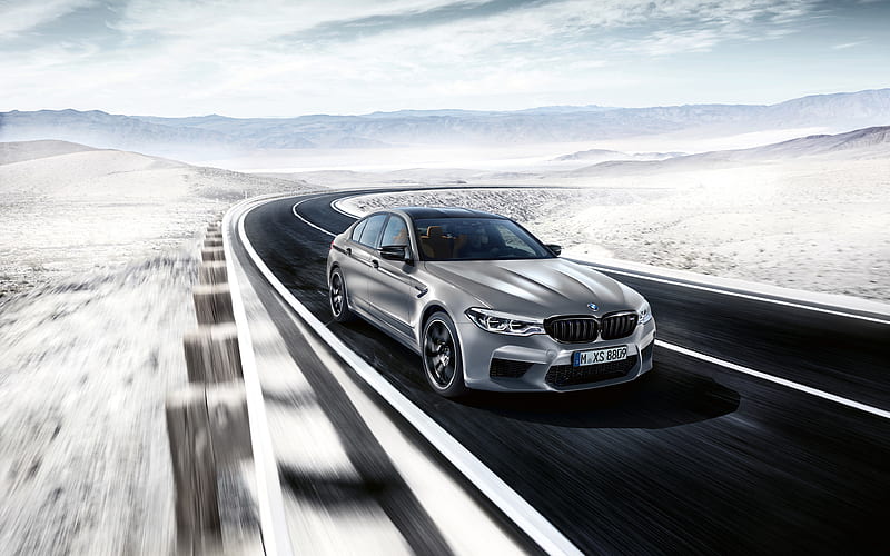BMW M5 Competition road, 2018 cars, germna cars, BMW M5, motion blur, BMW, HD wallpaper