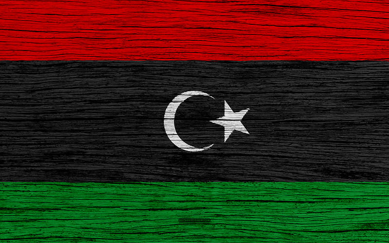 Flag of Libya Africa, wooden texture, Libyan flag, national symbols, Libya flag, art, Libya, HD wallpaper