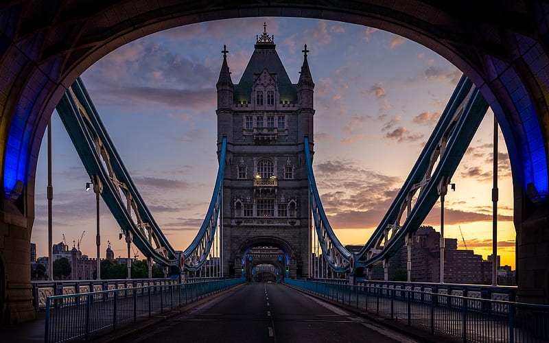 Tower Bridge London at motning, english landmarks, Europe, England, UK, United Kingdom, HD wallpaper