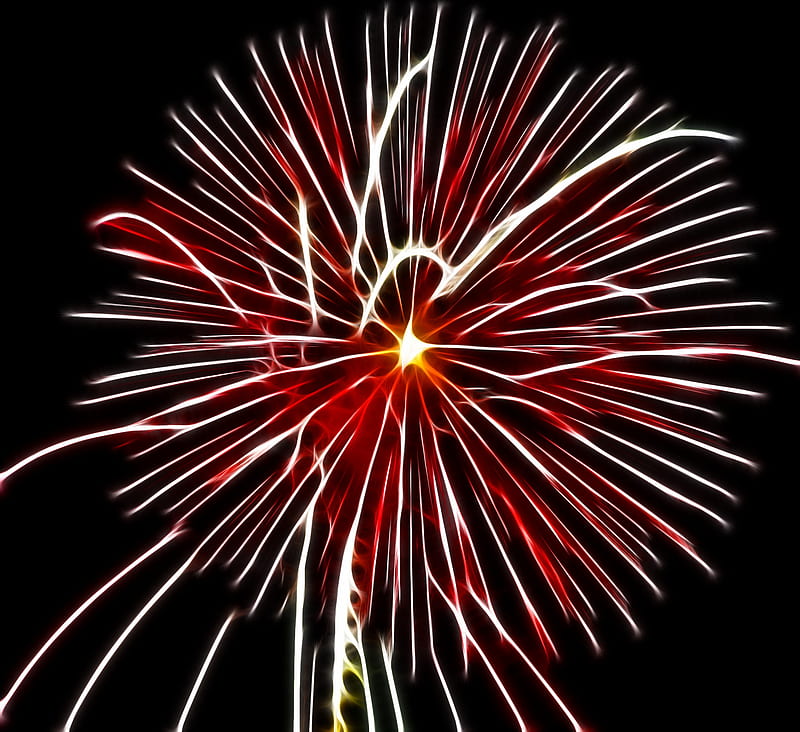 Firework with fractalius, fractalius, fuegos artificales, pyrotechnics, fractal, fireworks, explosion, explosions, HD wallpaper