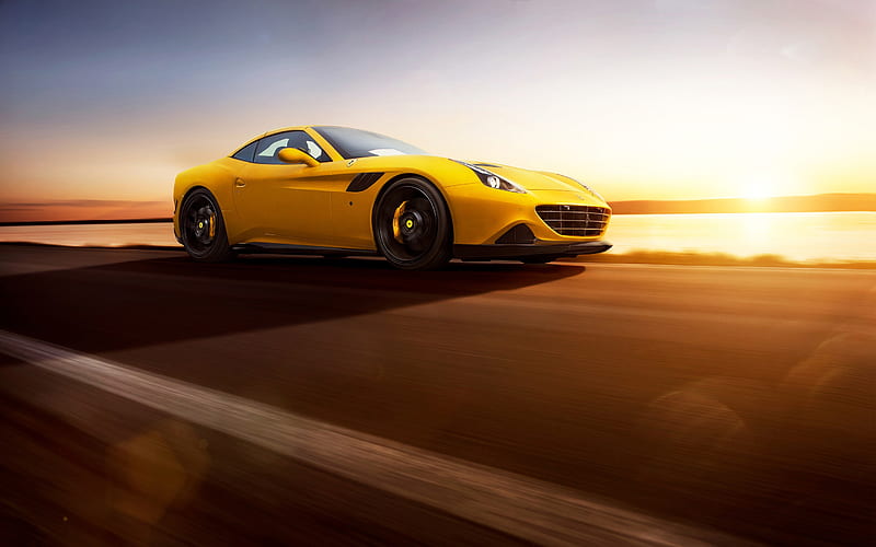 Ferrari California, ferrari-california, ferrari, carros, yellow, HD wallpaper