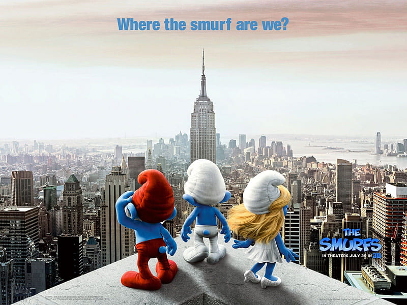 smurfs, city, new york, smurfs, york, new, city, HD wallpaper