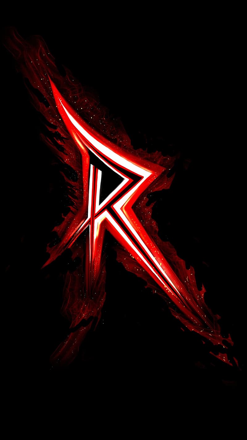 R Naam Wale, red flame, letter r, HD phone wallpaper
