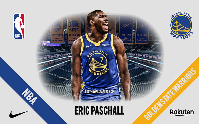 Eric Paschall, Golden State Warriors, American Basketball Player, NBA, portrait, USA, basketball, Chase Center, Golden State Warriors logo, HD wallpaper