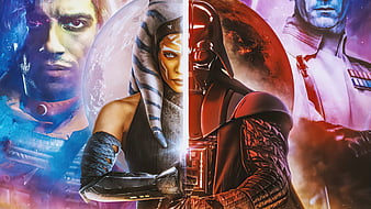 Darth Vader x Ahsoka Star Wars, HD wallpaper