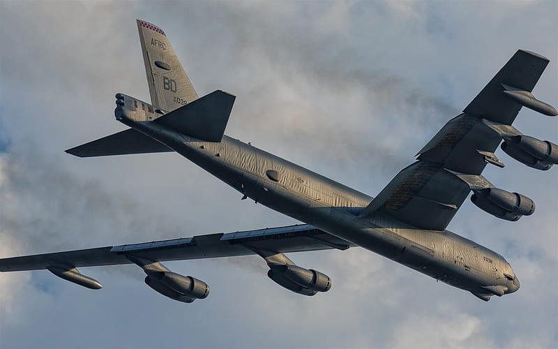 Boeing B-52 Stratofortress, B52H, ultra-long intercontinental strategic bomber, US Air Force, combat aircraft, missile carrier, HD wallpaper