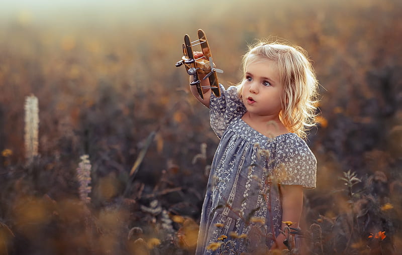 graphy, Child, Airplane, Girl, Mood, Toy, HD wallpaper
