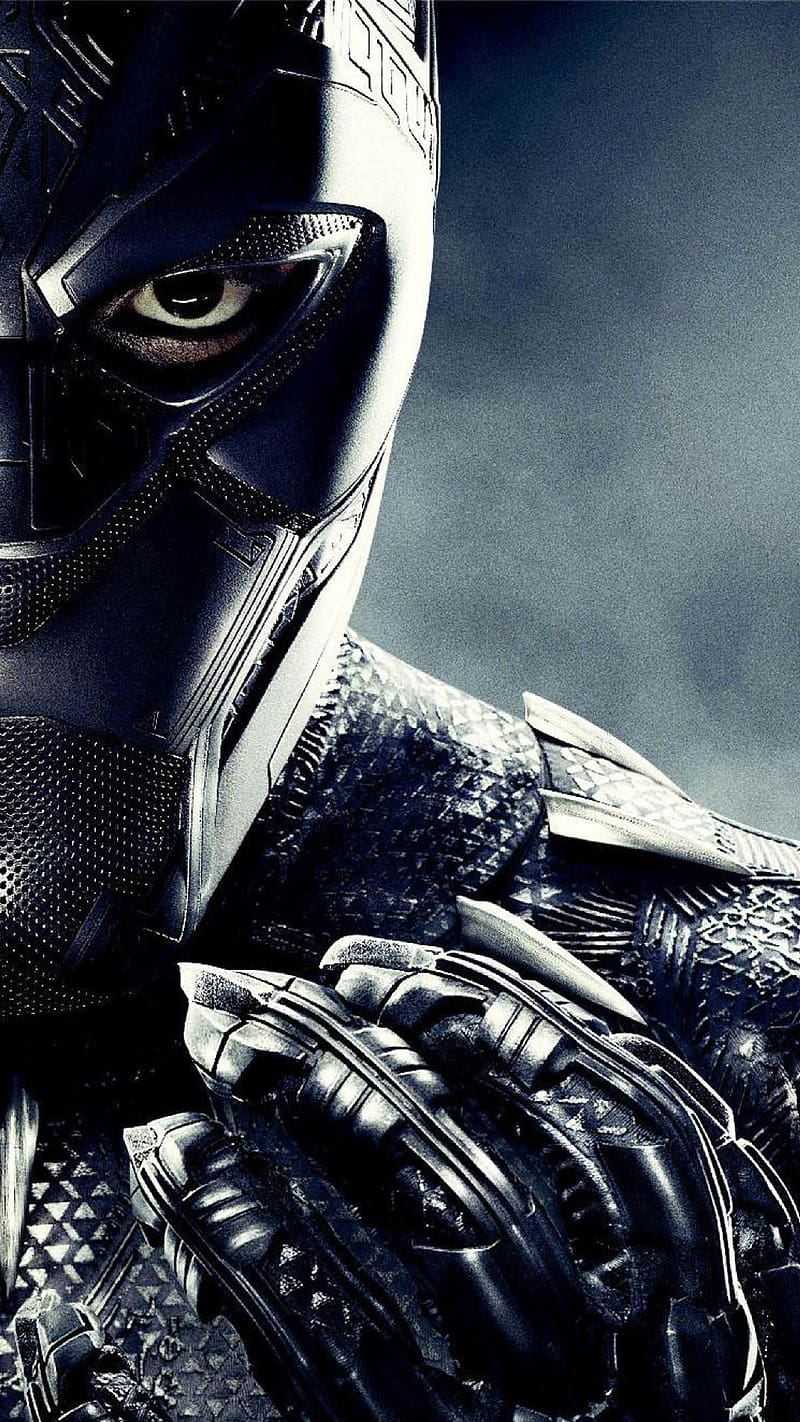 Black Panther , Half Face, closeup, marvel, movie, character, HD phone wallpaper