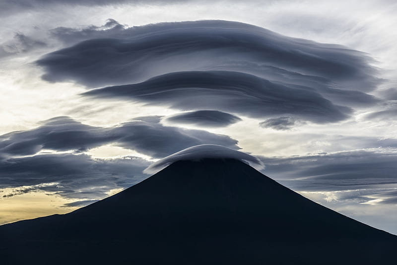 Powerful cloud, Weather, Forces of nature, Clouds, Mount Fuji, HD wallpaper