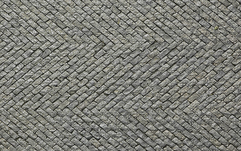 pavers texture, gray paving stones texture, Herringbone Paving Texture, gray stone background, HD wallpaper