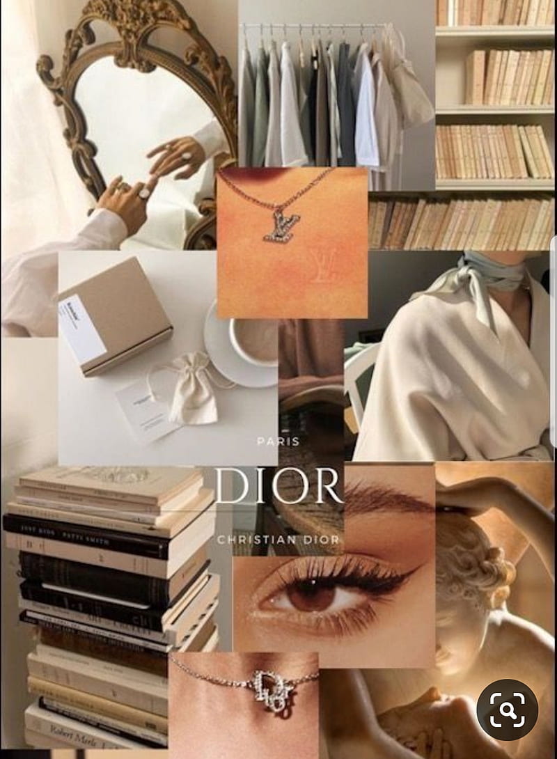Aesthetic, aesthetically pleasing, bonito, beige, books, clothes, dior, mirror, pretty, square, HD phone wallpaper