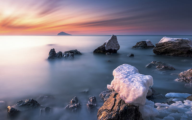 Dalian Coast Scenery Winter 2019 Nature, HD wallpaper
