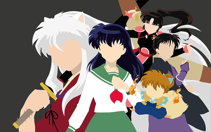 Anime, Inuyasha, Inuyasha (Character), Shippō (Inuyasha), Kagome Higurashi, Miroku (Inuyasha), Sango (Inuyasha), HD wallpaper