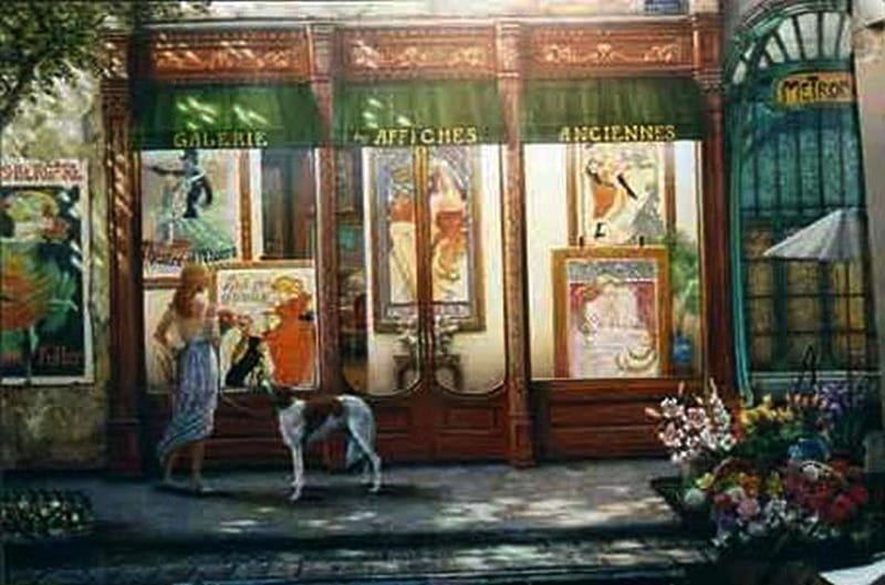 romantic parisian street, art, city, paintings, beauty, street, HD wallpaper