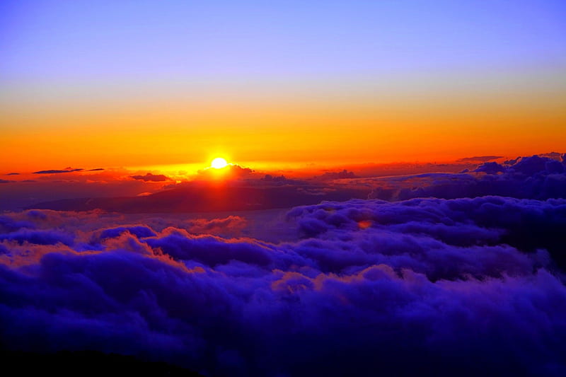 SUNSET above the CLOUDS, sunset, nature, sky, clouds, HD wallpaper | Peakpx