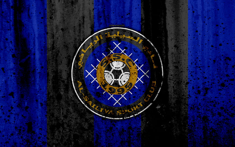 FC Al Sailiya, grunge, Qatar Stars League, soccer, art, football club, Qatar, Al Sailiya, Doha, logo, stone texture, Al Sailiya FC, HD wallpaper