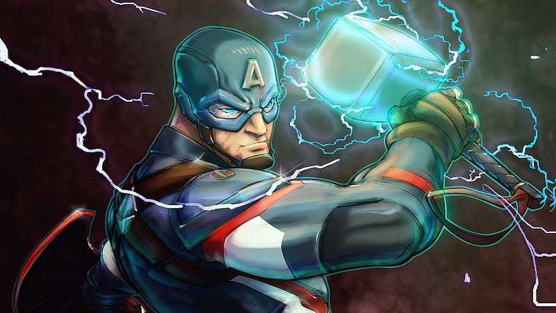 Captain America Art Hammer, captain-america, superheroes, artwork, HD wallpaper