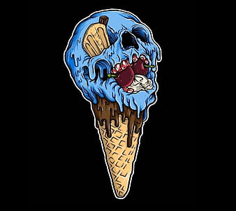 Ice Cream skull, HD wallpaper
