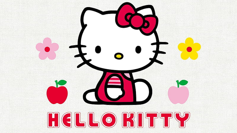 Hello Kitty With Red Head Bow In White Background Hello Kitty, HD wallpaper
