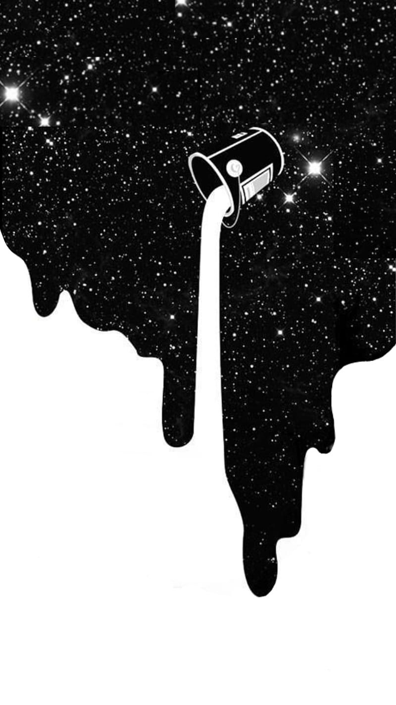 Dripping galaxy, black and white, dope, paint, space, white, HD phone  wallpaper | Peakpx