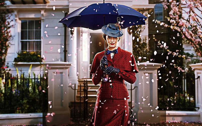 Mary Poppins Returns, 2018 poster, promotional materials, main character, Emily Blunt, HD wallpaper