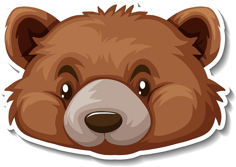Head of Bear animal cartoon sticker 4719156 Vector Art at Vecteezy, Brown  Bear Cartoon, HD wallpaper | Peakpx