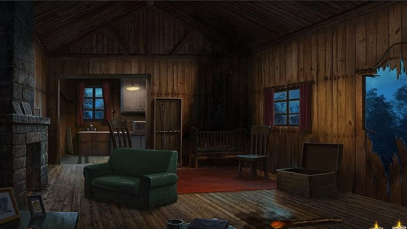 Old Hunting Cabin, kid safe, fantasy, cabin, house, HD wallpaper