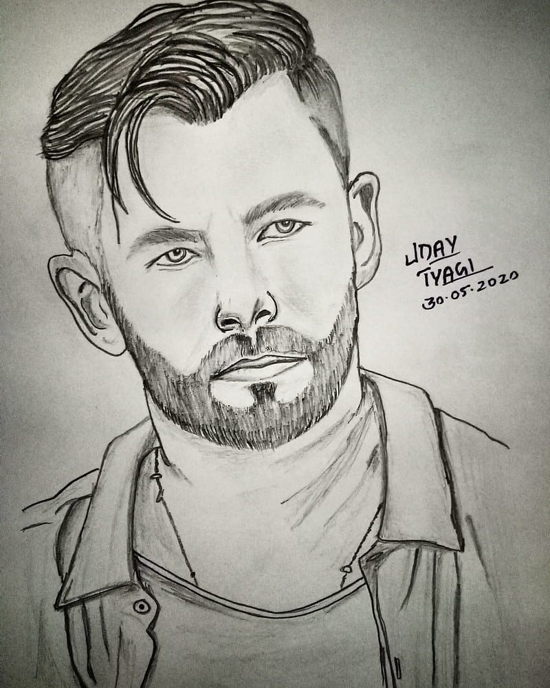 Portrait of Chris Hemsworth Pencil on A3 paper  rdrawing