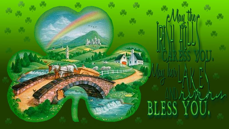 Irish Hills, St Patricks Day, Green, Ireland, Irish, Irish Blessing, HD wallpaper