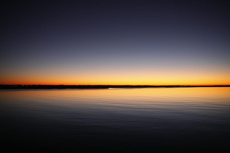 Silhouette Of Calm Sea , silhouette, sea, nature, HD wallpaper