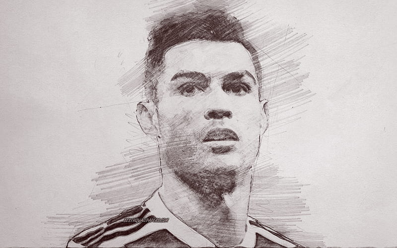 Cristiano Ronaldo Sketch Drawing by Udit Raj - Fine Art America