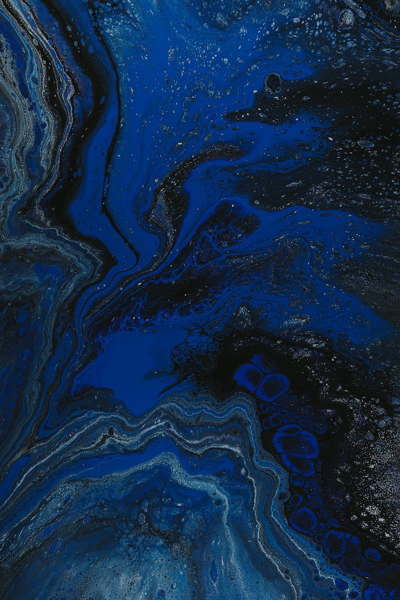 stains, paint, liquid, blue, abstraction, HD phone wallpaper