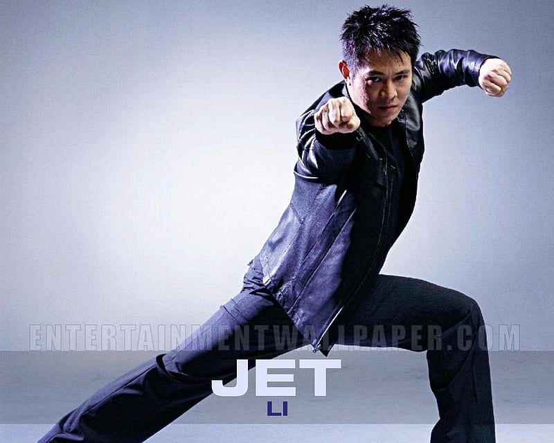 jet li, chinese, posing, black trousers, black jacket, HD wallpaper