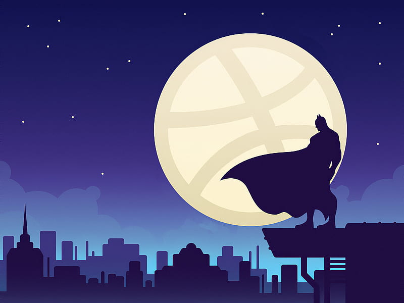 Batman silhouette, rooftop, moon, stars, night, minimalism, Movies, HD  wallpaper | Peakpx