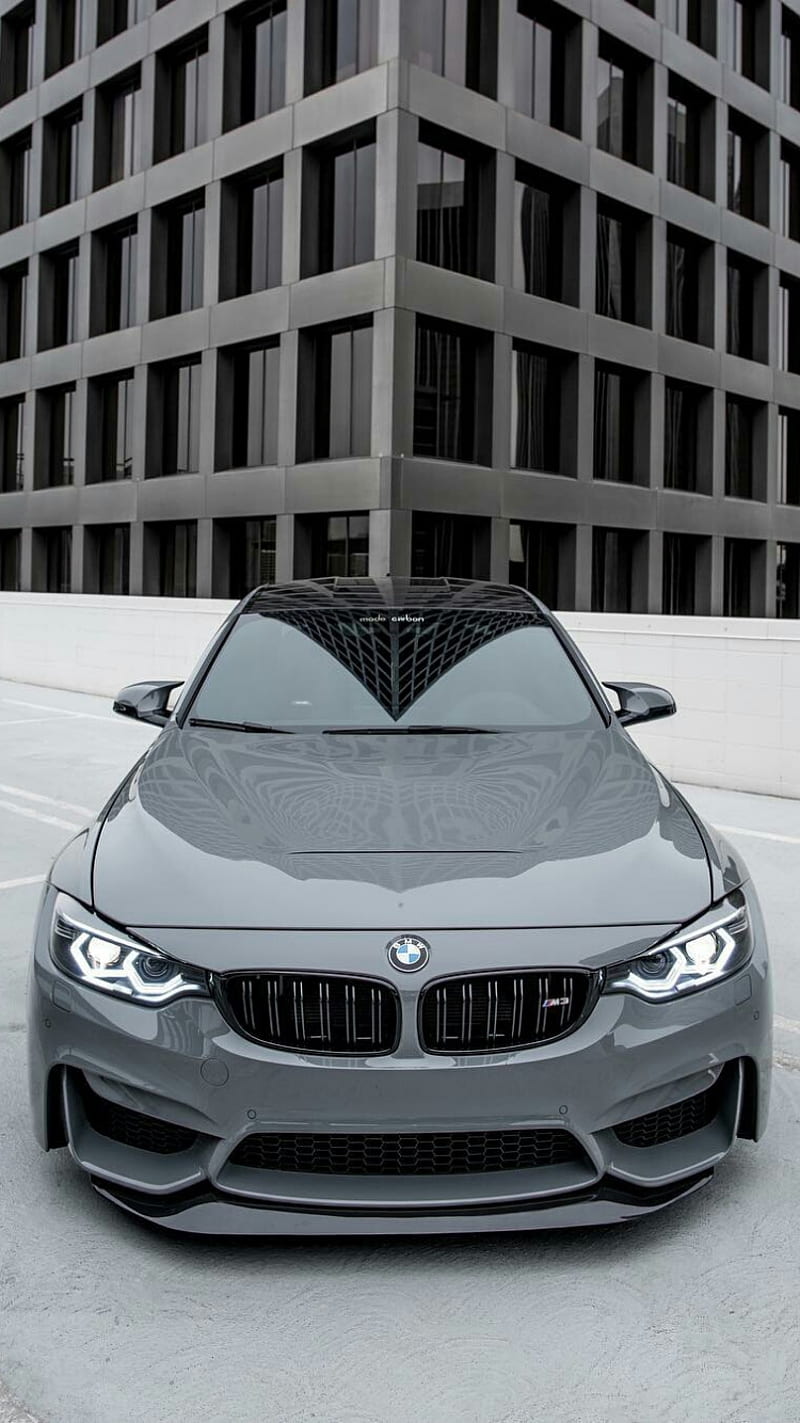 BMW M3, car, f80, front view, gray, m power, sedan, tuning, vehicle, HD phone wallpaper