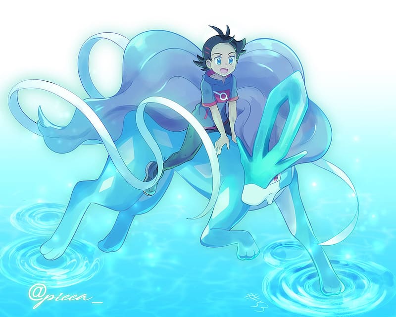 Anime, Pokémon, Blue Eyes, Black Hair, Suicune (Pokémon), Goh (Pokémon), HD wallpaper