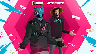 Download Eye-Catching Mr. Beast Logo in Vivid Magenta Wallpaper