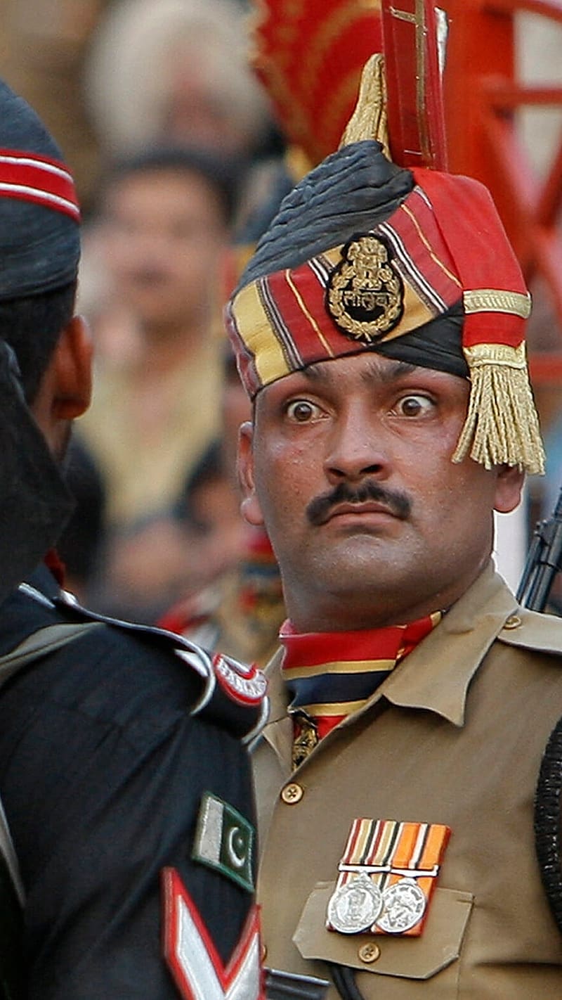 Best Indian Army soldier Attitude, best indian army, soldier, attitude, face to face, border, HD phone wallpaper
