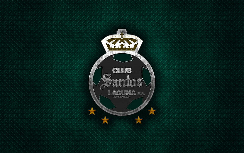 Santos Laguna, Mexican football club, green metal texture, metal logo, emblem, Torreon, Liga MX, creative art, football, HD wallpaper