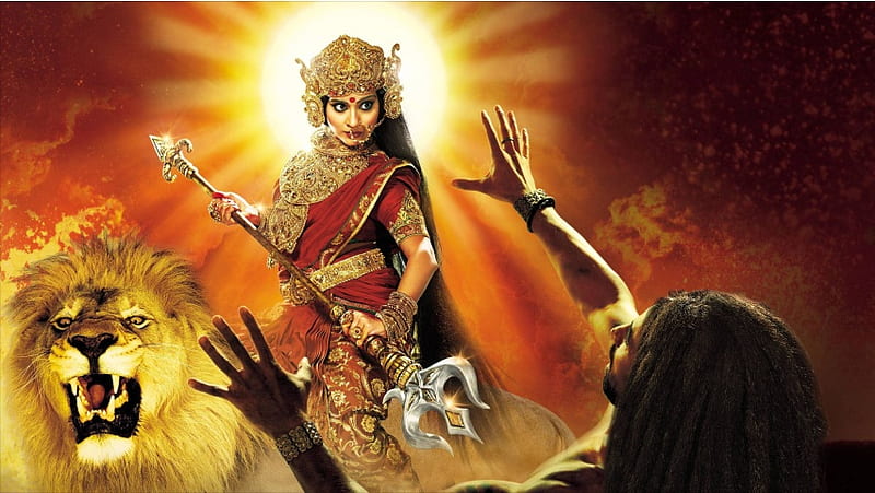 Goddess Durga Attack Mahishasura, HD wallpaper | Peakpx